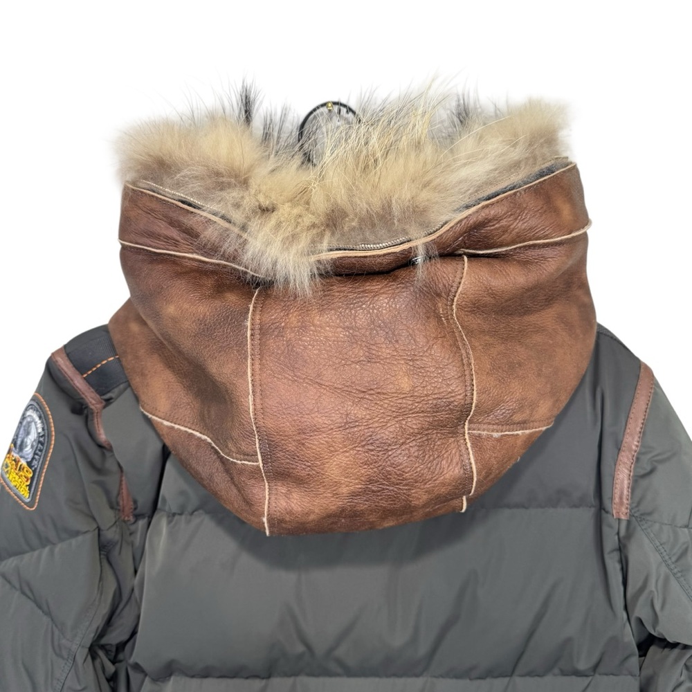 Parajumpers Long Bear Special Edition Shearling Fur Trim Coat Size Medium - Picture 6 of 16